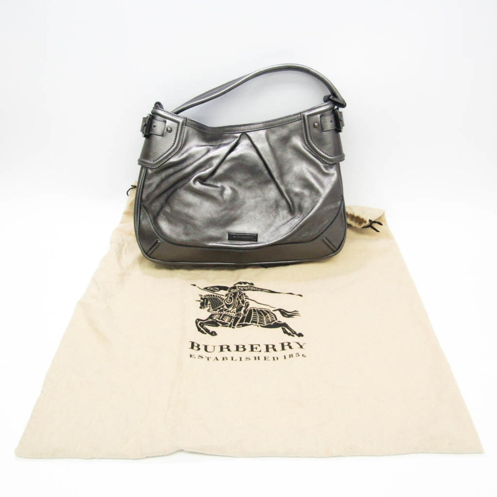 Burberry -, Grey, Leather, tote