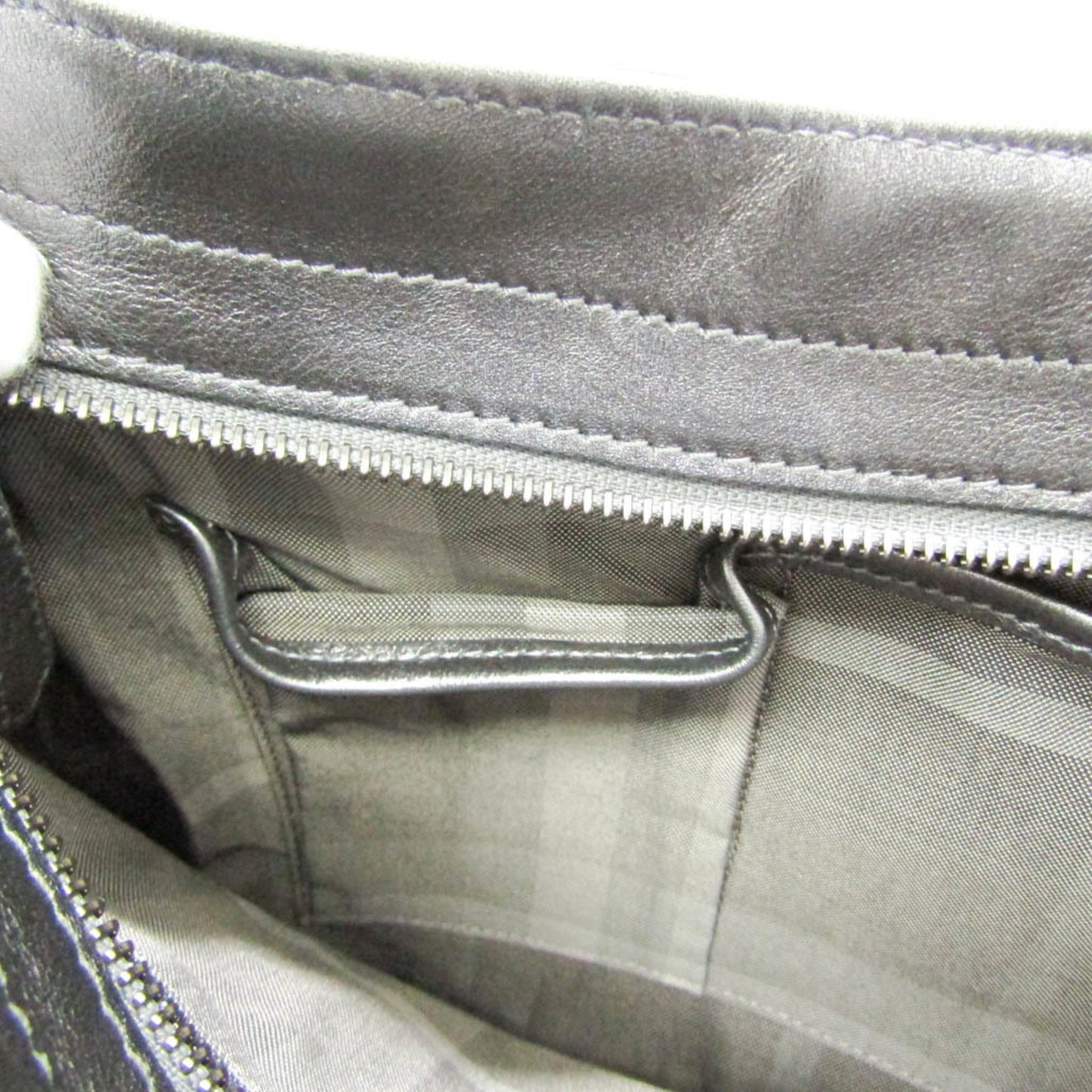 Burberry -, Grey, Leather, tote