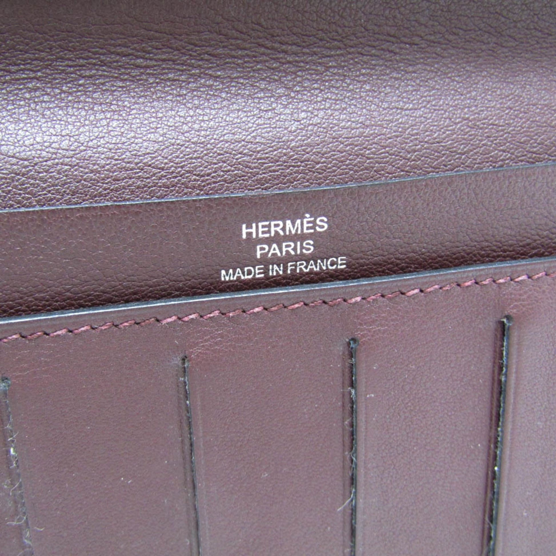 Hermès Citizen Twill, Burgundy, Leather, wallet