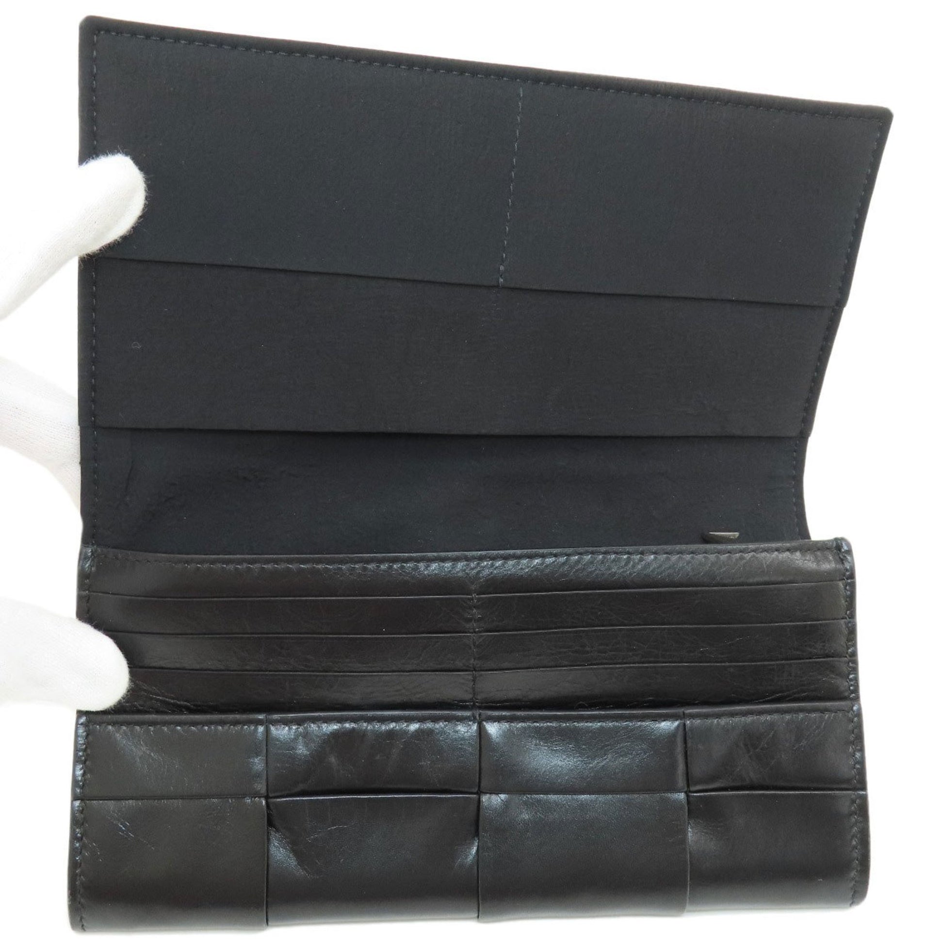 Bottega Veneta Cassette, Black, Leather, wallet