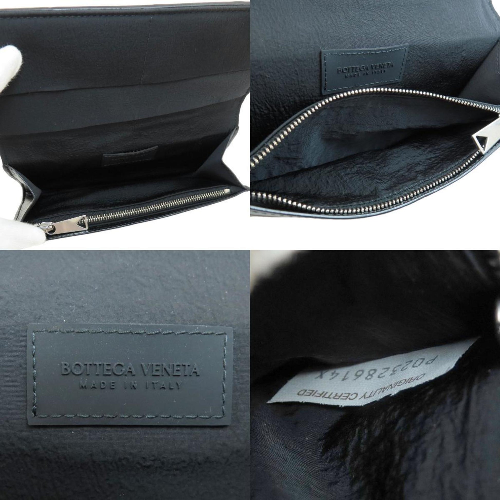 Bottega Veneta Cassette, Black, Leather, wallet