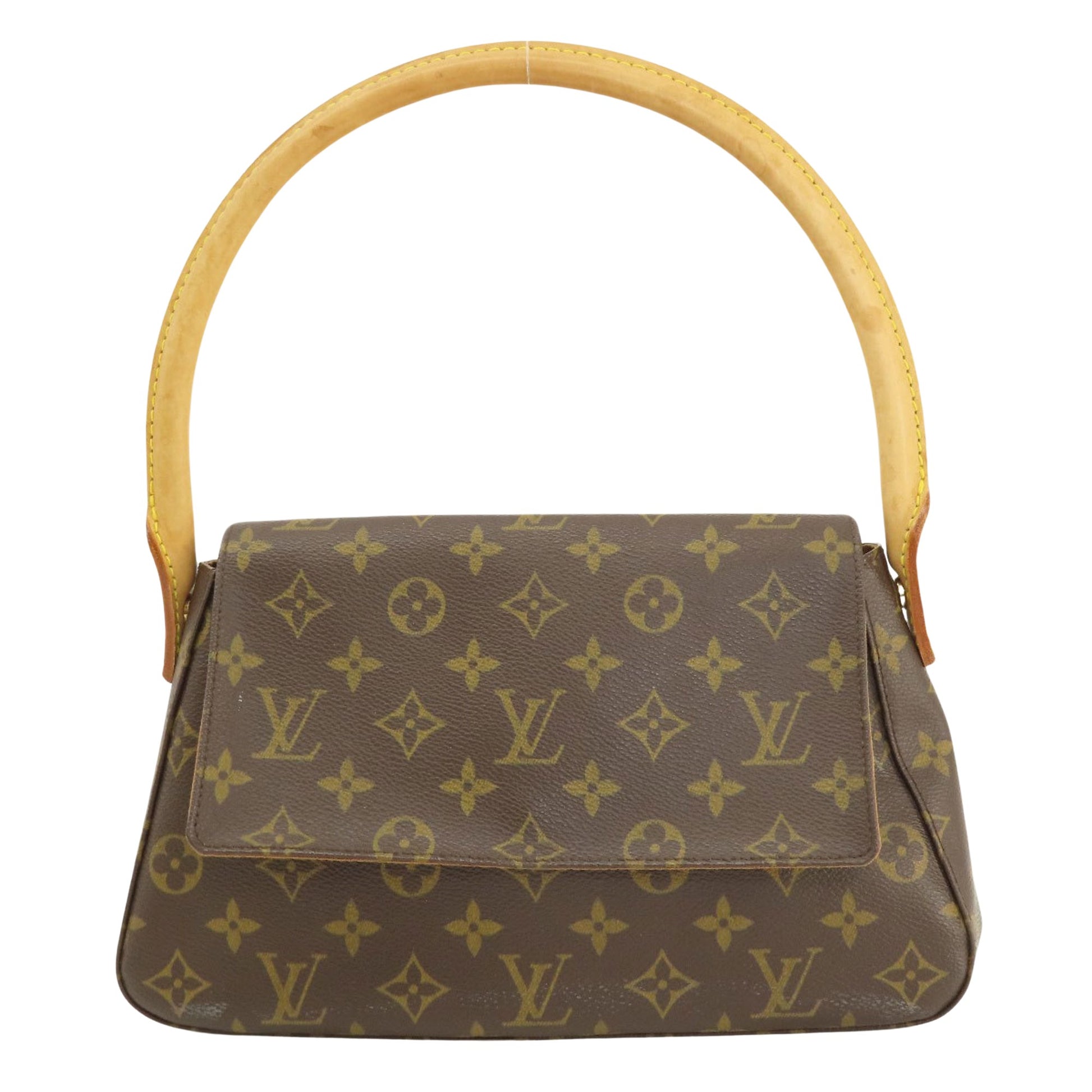 Louis Vuitton Mini looping, Brown, Canvas, handbag