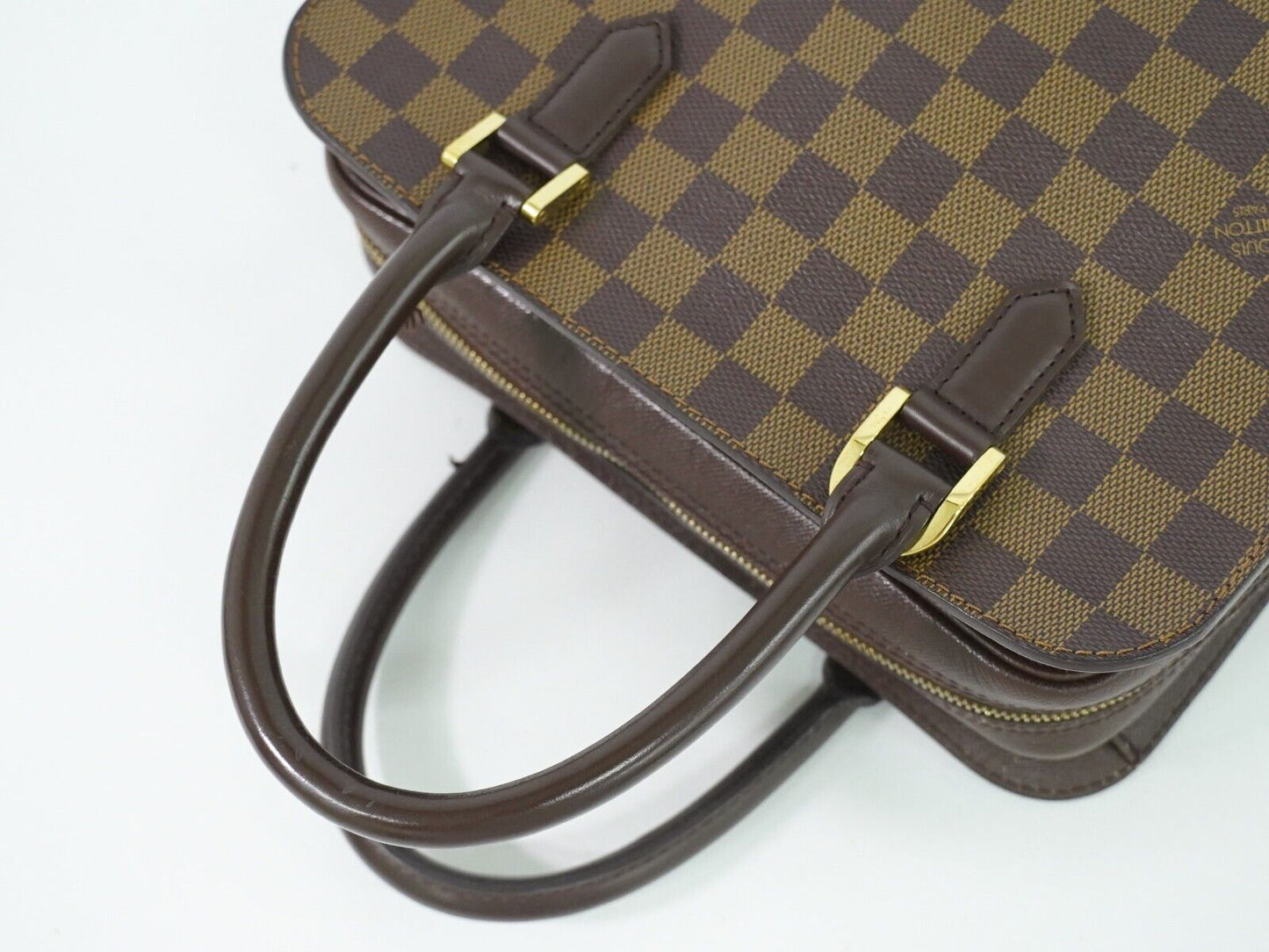 Louis Vuitton Triana, Brown, Canvas, handbag