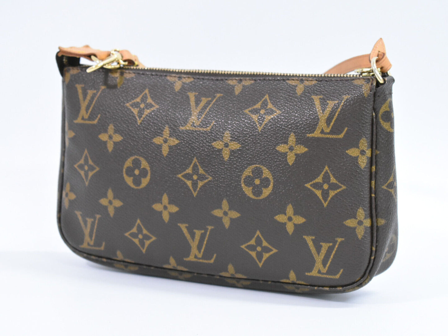 Louis Vuitton Pochette Accessoire, Brown, Canvas, clutch