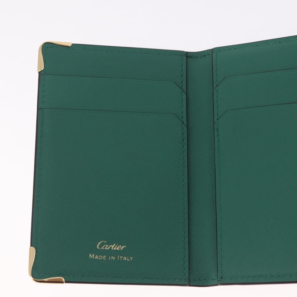 Cartier Coin Purse Must de Cartier Leather, Green, Leather, Wallet