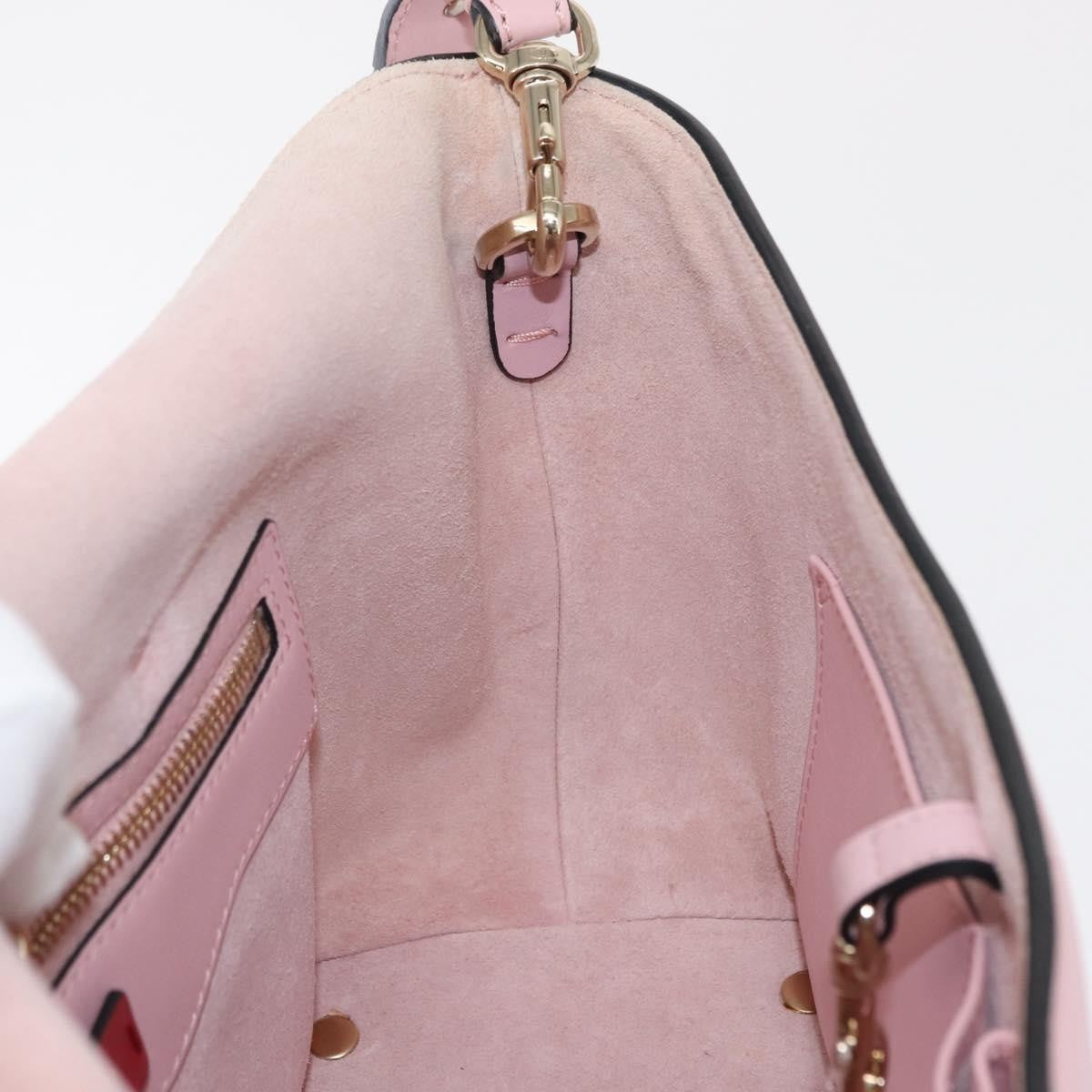 Valentino Garavani Demilune Flap Satchel Leather, Pink, Leather, Handbag