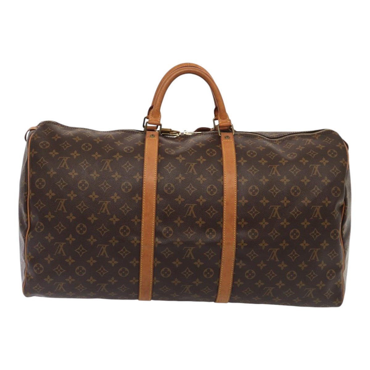 Louis Vuitton Keepall 60, Brown, Canvas, travel