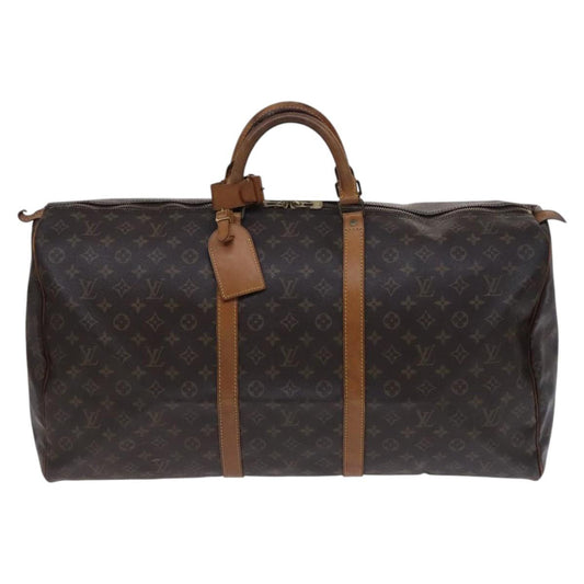 Louis Vuitton Keepall 60, Brown, Canvas, travel