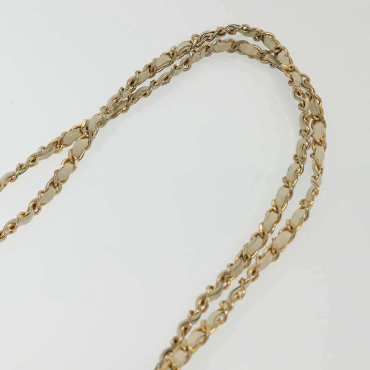Chanel Matelassé, "WHITE,GOLD", Leather, shoulder