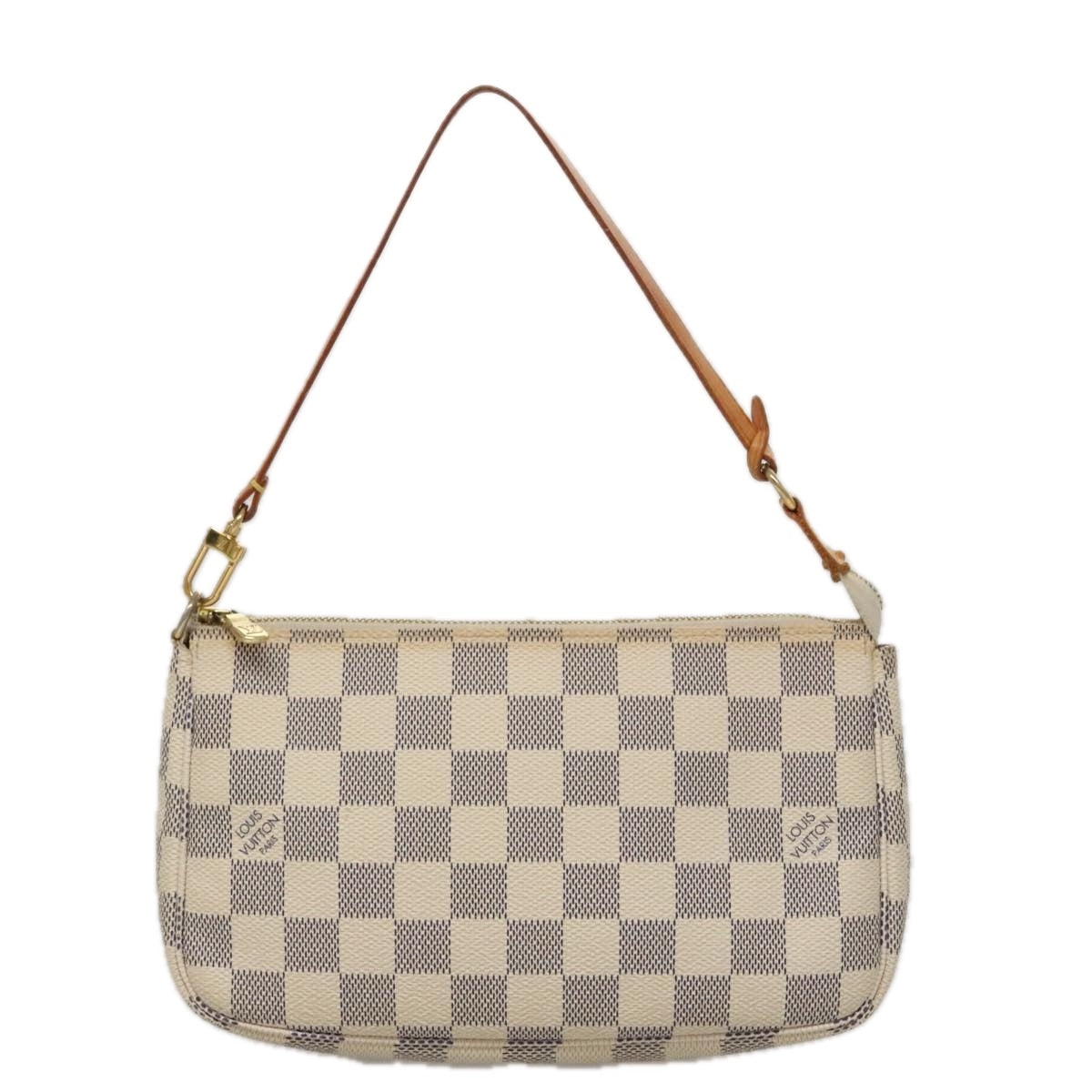 Louis Vuitton Pochette Accessoire, White, Canvas, clutch