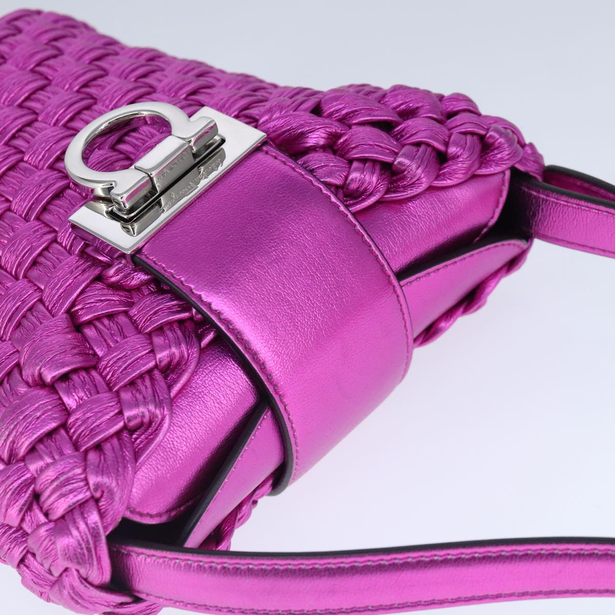 Salvatore Ferragamo Gancini, Purple, Leather, shoulder