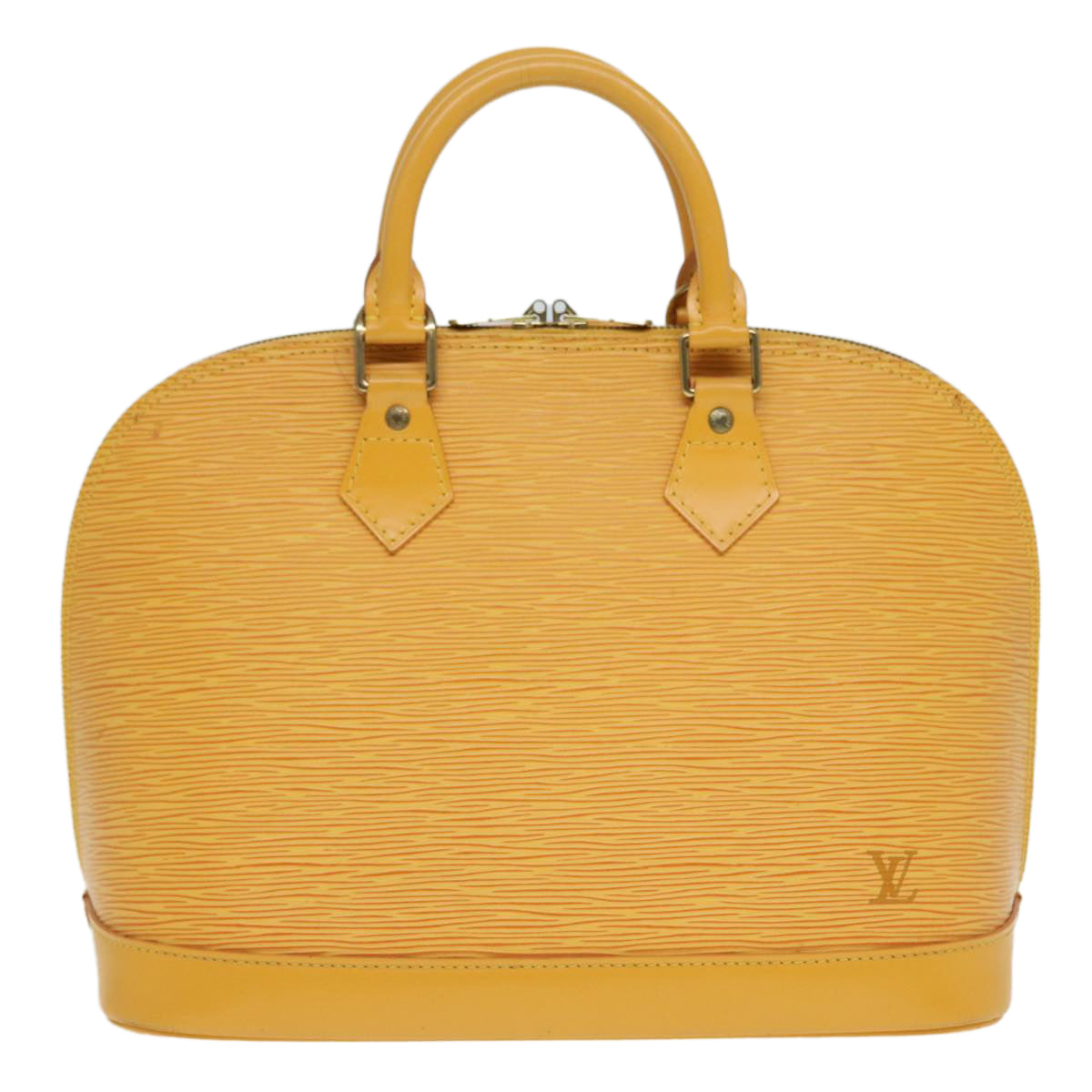 Louis Vuitton Alma, Yellow, Leather, handbag