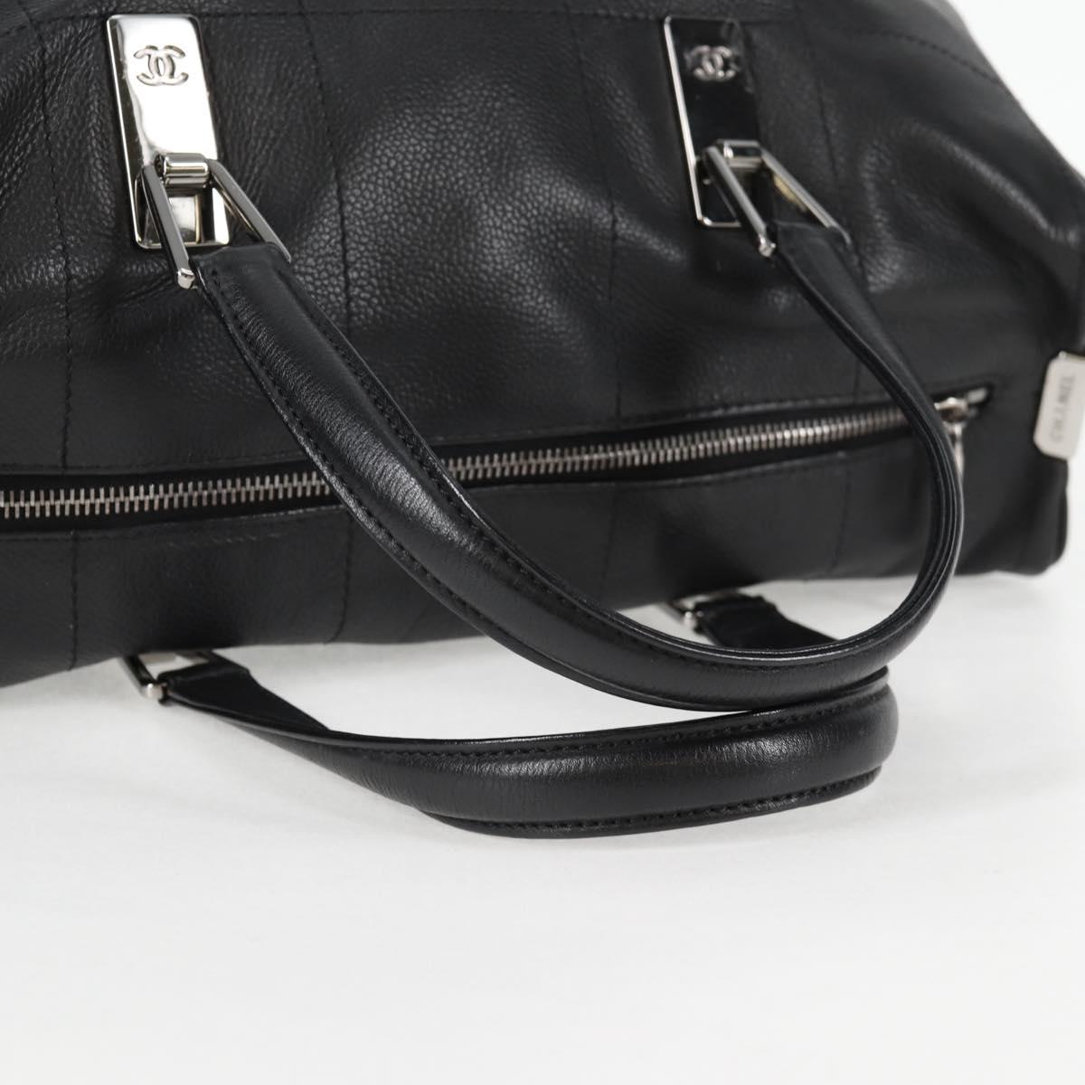 Chanel Chocolate bar, Black, Leather, handbag