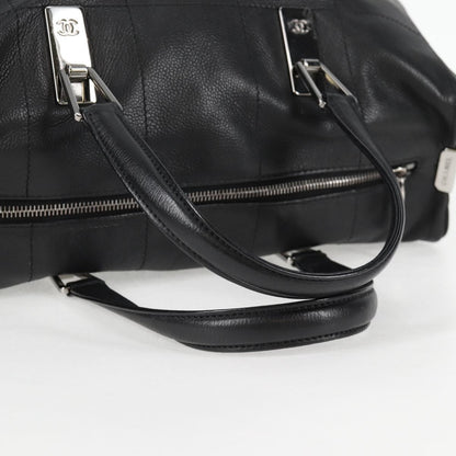 Chanel Chocolate bar, Black, Leather, handbag