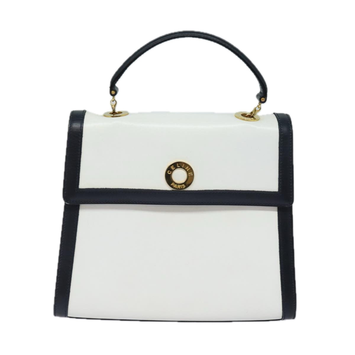 Celine Handbag Leather, WHITE, LEATHER, Handbag