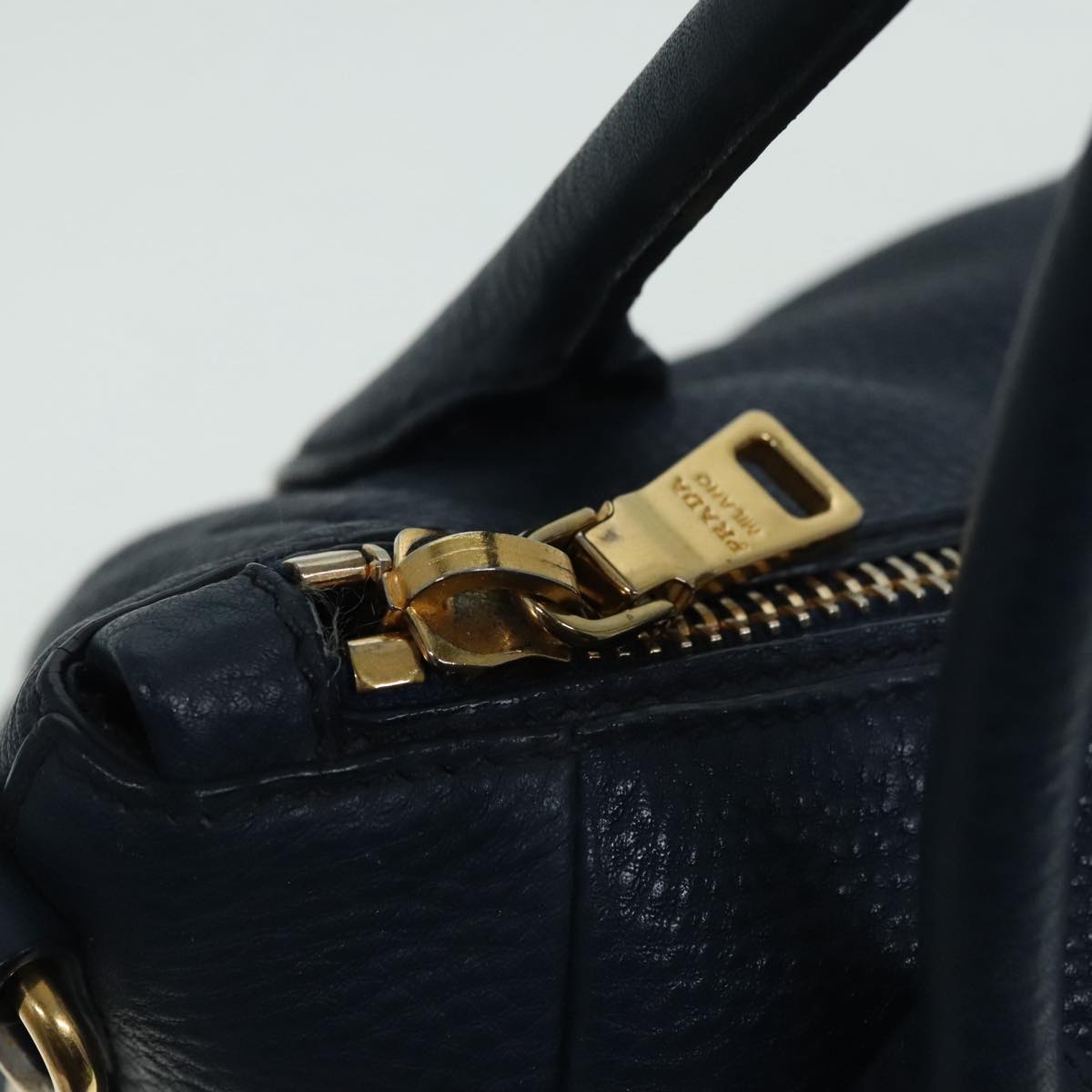 Prada, Blue, Leather, handbag
