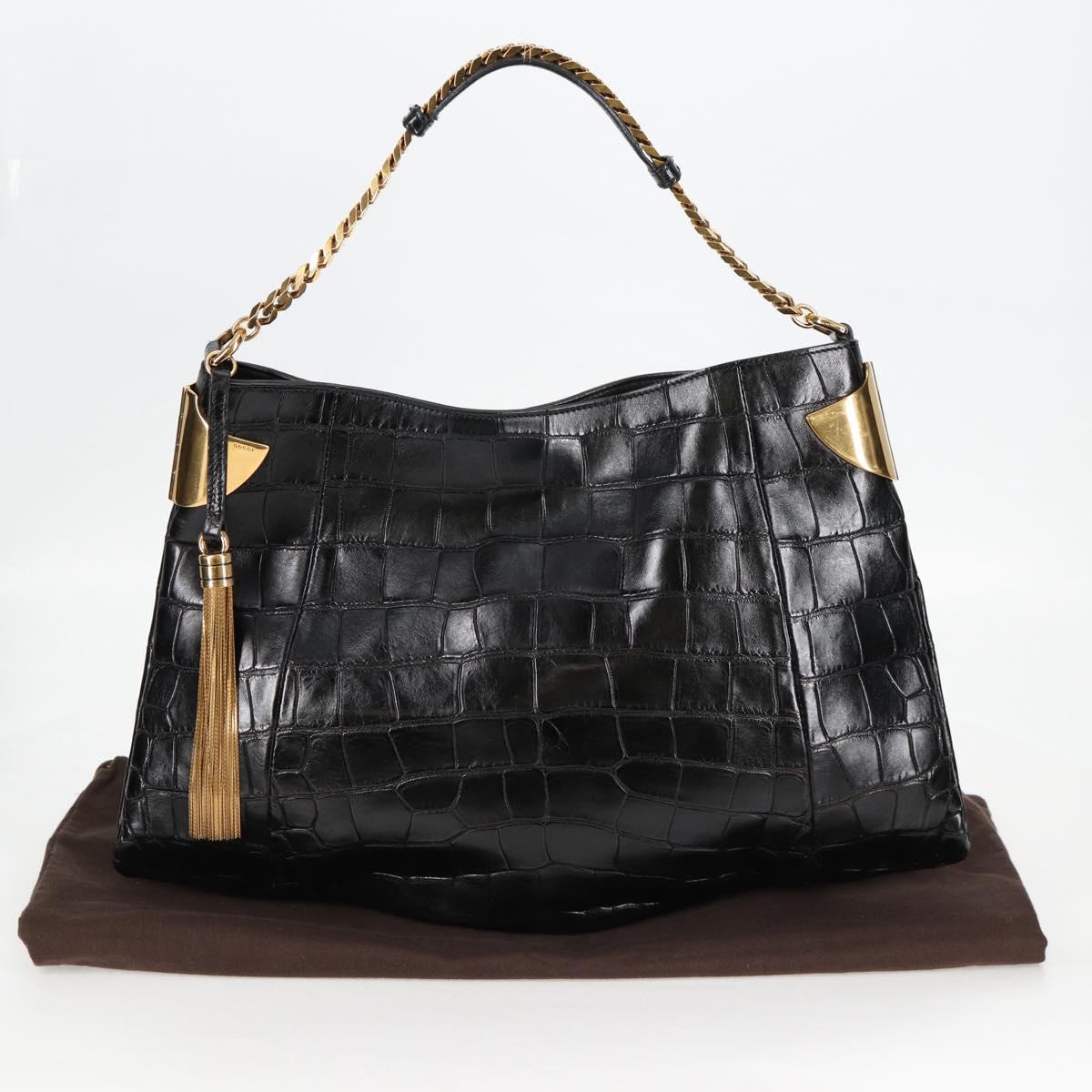 Gucci, Black, Leather, shoulder
