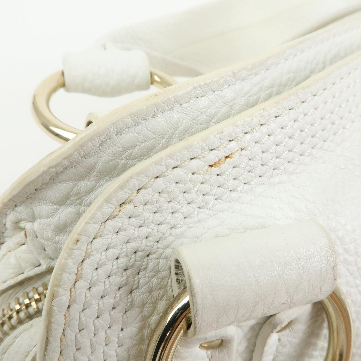 Celine Bittersweet Leather, White, Leather, Handbag