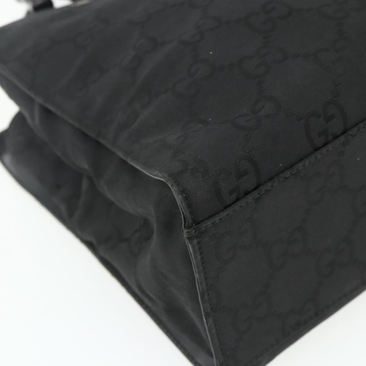 Gucci Vintage Bamboo Handle Tote GG Canvas, Black, Canvas, Tote Bag