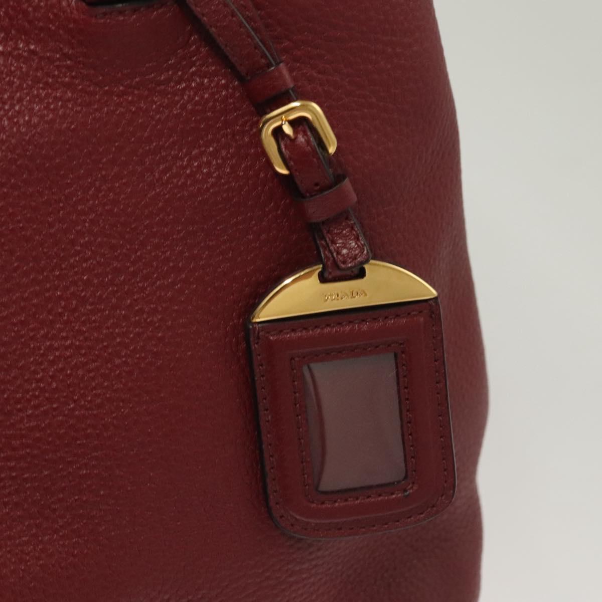Prada Vitello, Burgundy, Leather, handbag