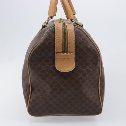 Celine Vintage Duffle Macadam Coated Canvas, Brown, Canvas, Handbag
