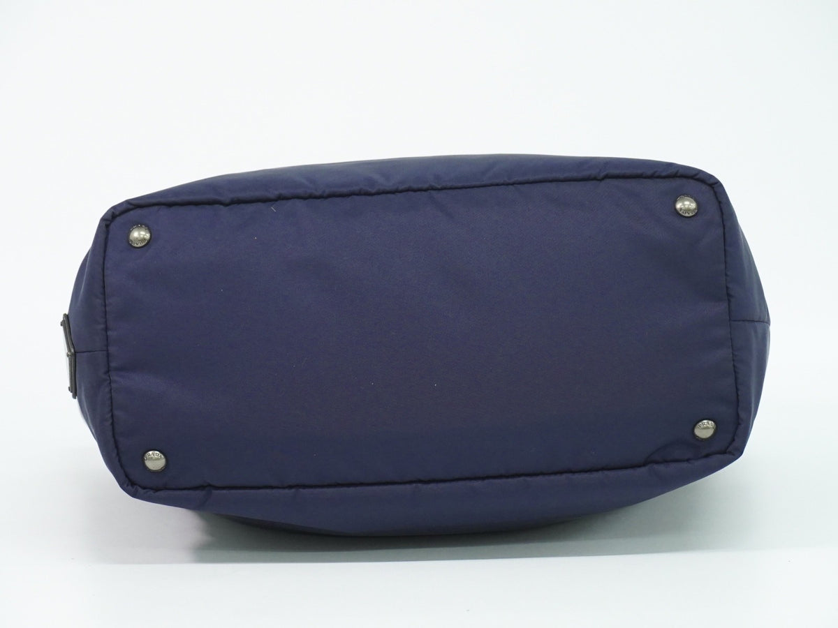 Prada Convertible Double Tessuto, Navy, Nylon, Tote Bag
