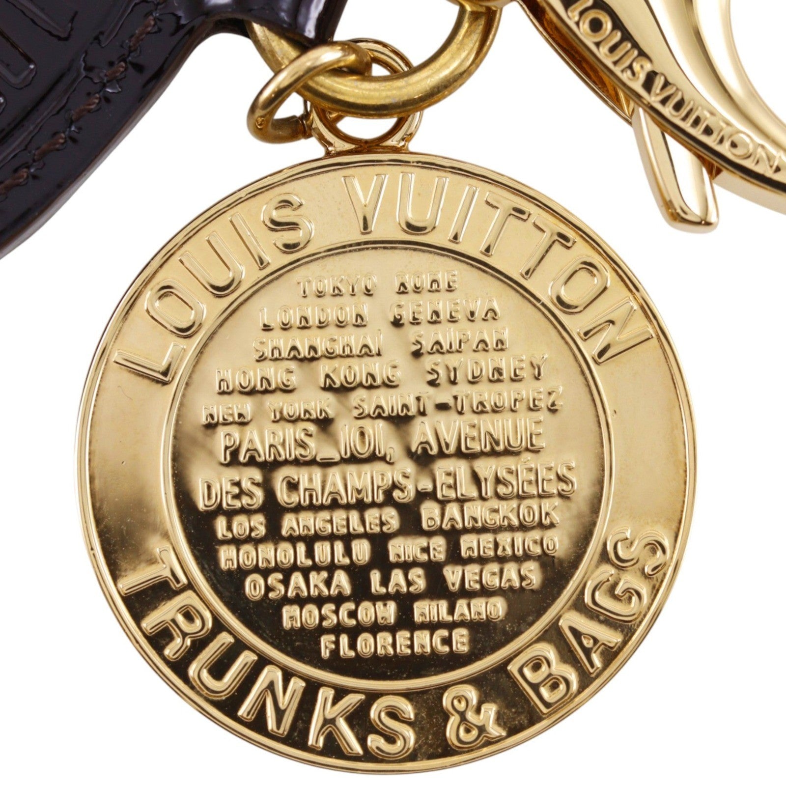 Louis Vuitton Trunks & Bags Charm and Key Holder Leather and Metal, Gold, Metal, Charm