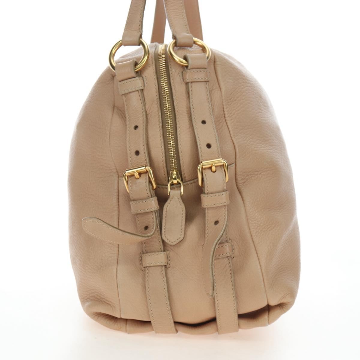 Prada Tote Leather, Beige, Leather, Tote Bag