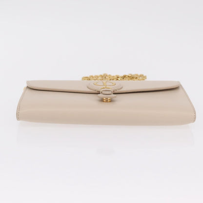 Christian Dior Bobby Flap Leather, Beige, Leather, Shoulder Bag