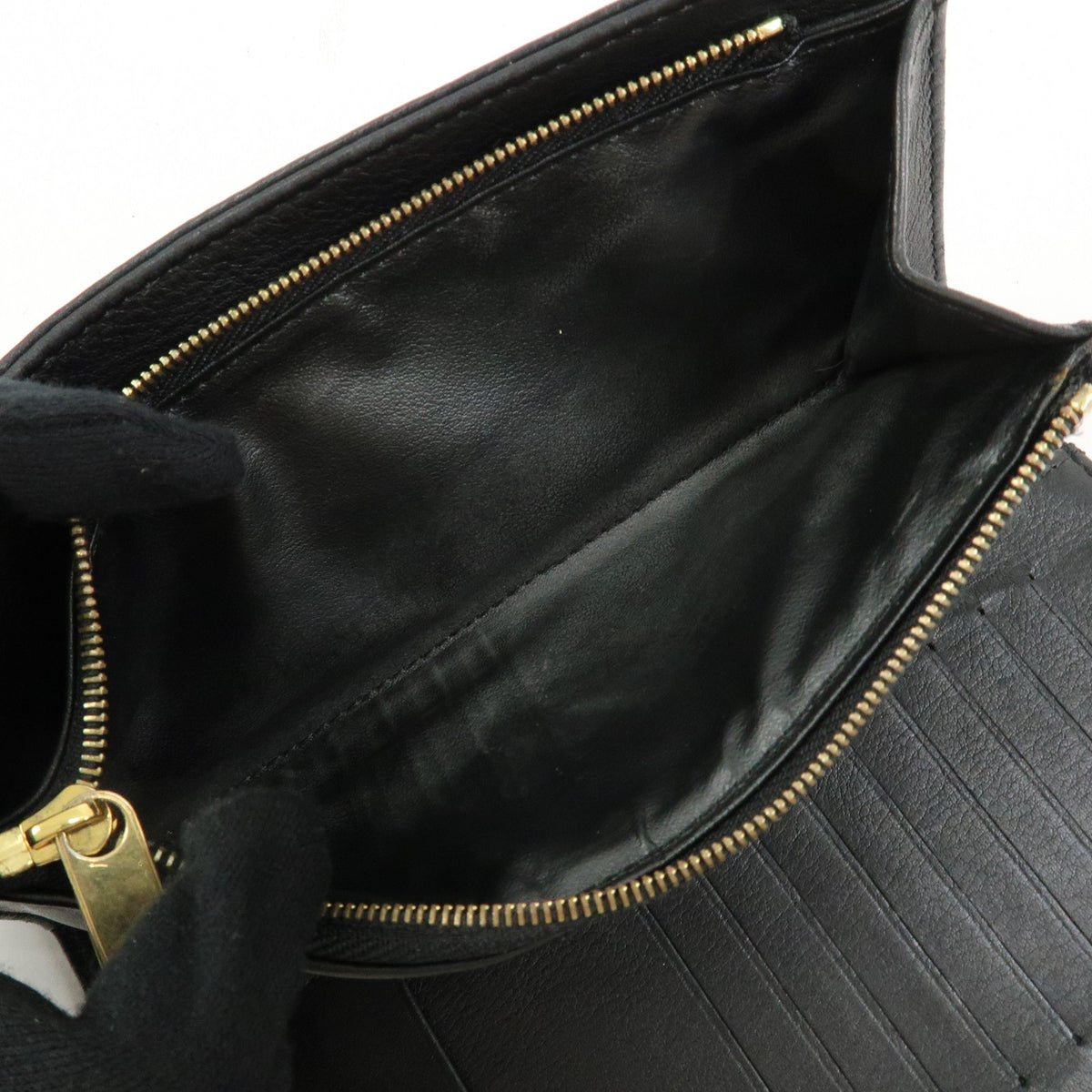 Louis Vuitton Amelia Mahina Leather, Black, Leather, Wallet