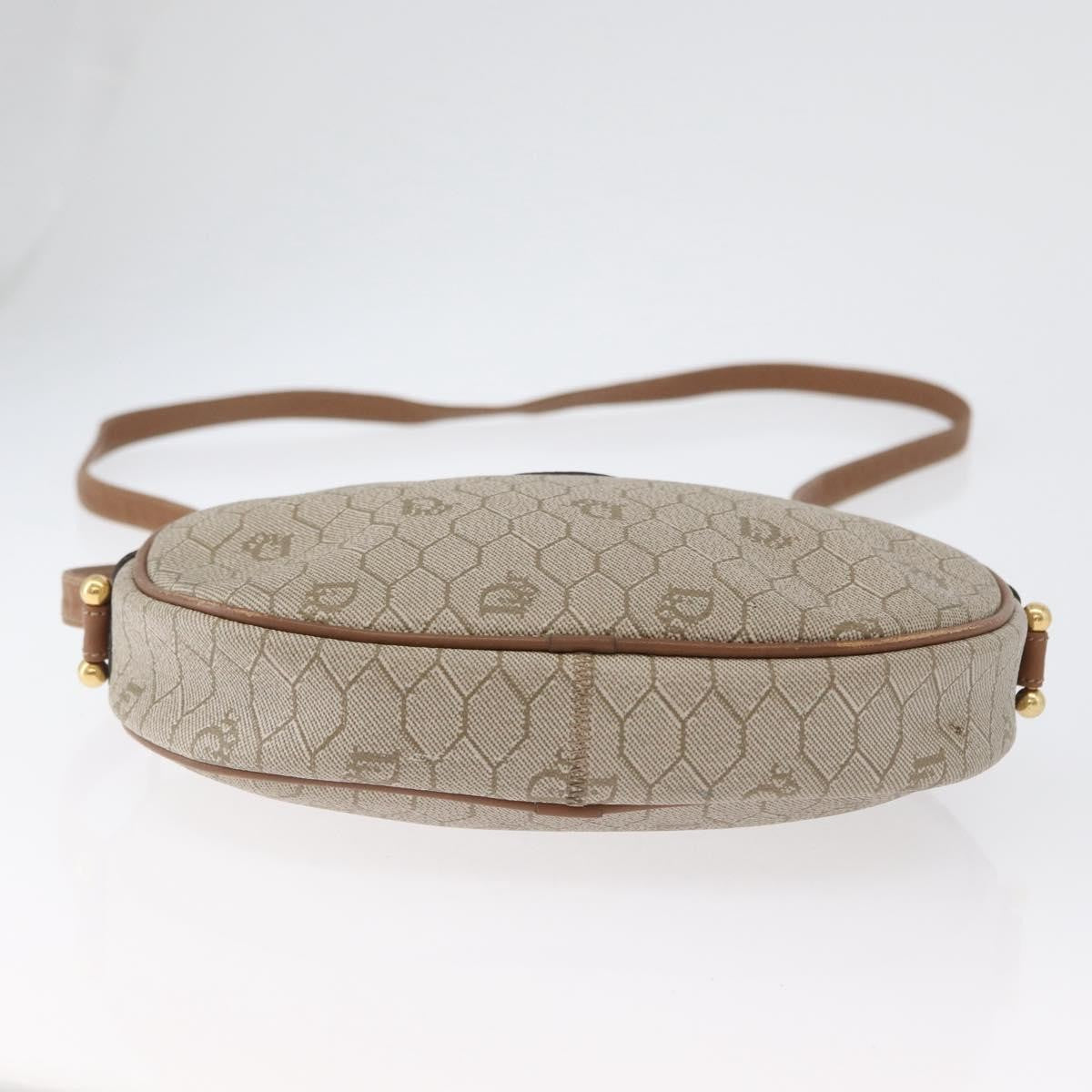 Christian Dior Vintage Honeycomb Canvas and Leather, Beige, Canvas, Shoulder Bag