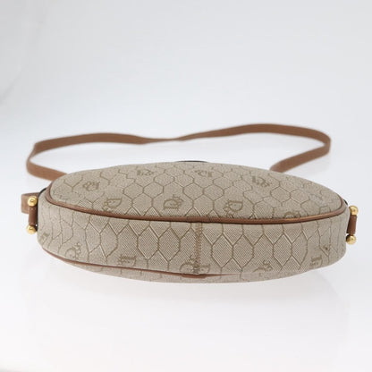 Christian Dior Vintage Honeycomb Canvas and Leather, Beige, Canvas, Shoulder Bag