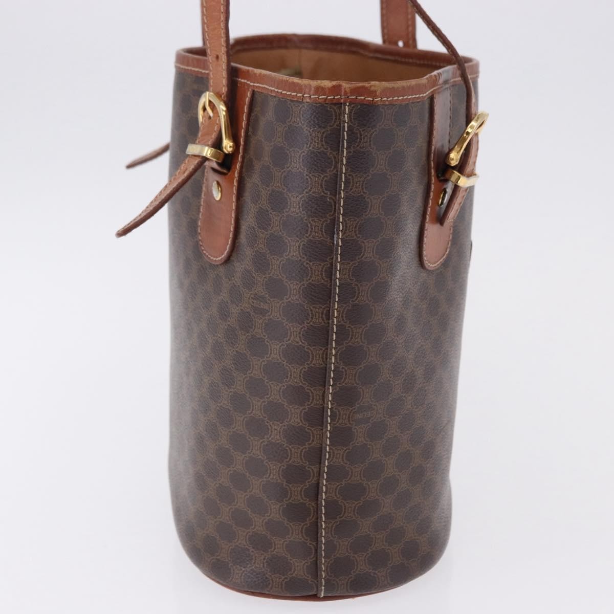 Celine Vintage Macadam Canvas, Brown, Canvas, Handbag