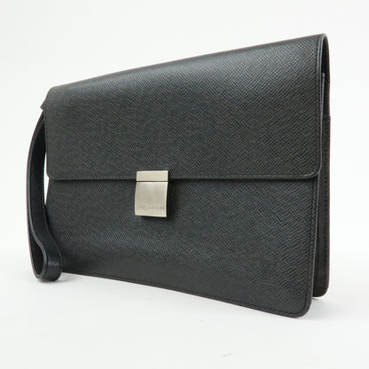 Louis Vuitton Selenga Pochette Taiga Leather, Black, Leather, Clutch