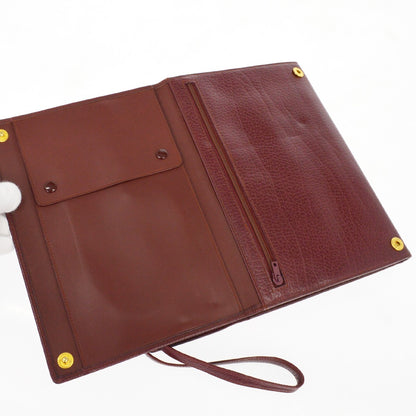Cartier Must De Cartier Leather, Burgundy, Leather, Clutch