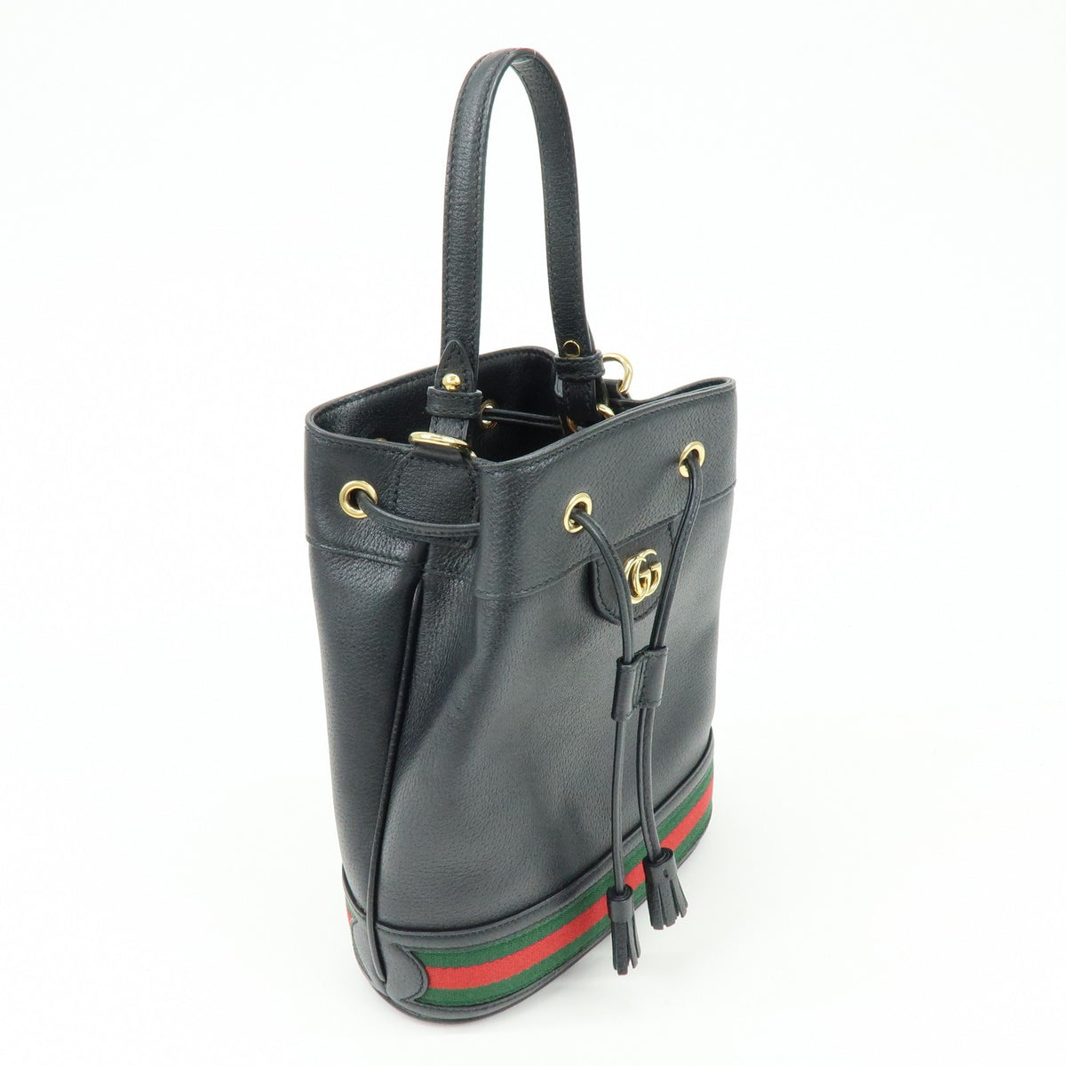 Gucci Ophidia Bucket Leather, Black, Leather, Handbag