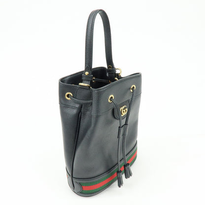 Gucci Ophidia Bucket Leather, Black, Leather, Handbag
