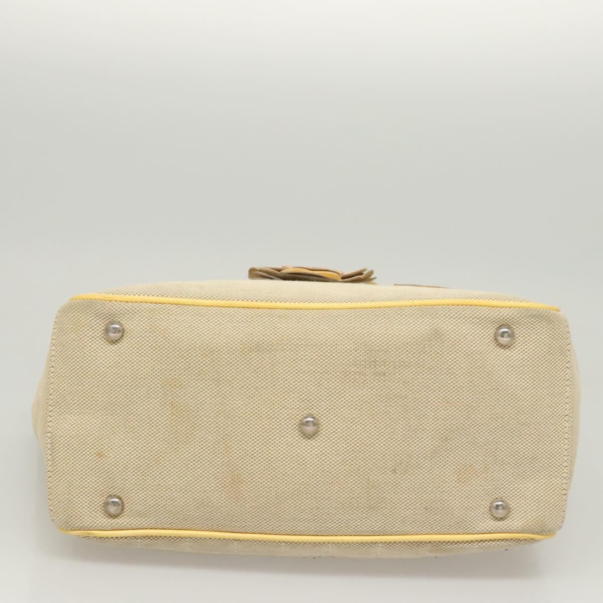 Chanel Camellia, Beige, Canvas, handbag
