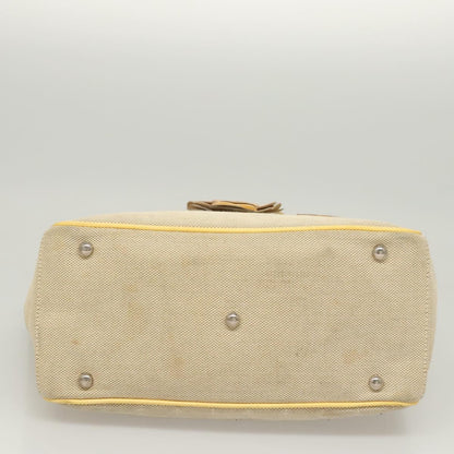 Chanel Camellia, Beige, Canvas, handbag