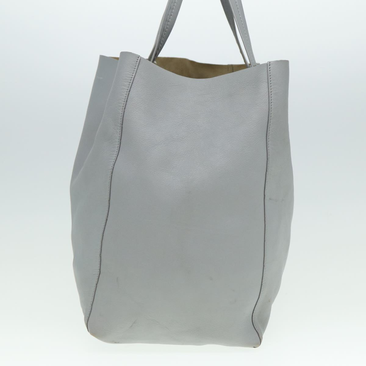 Céline Cabas Horizontal, Grey, Leather, tote