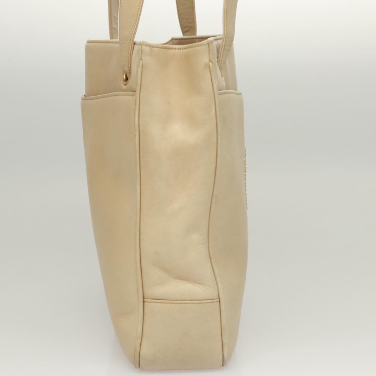 Chanel Coco Mark, Beige, Leather, shoulder
