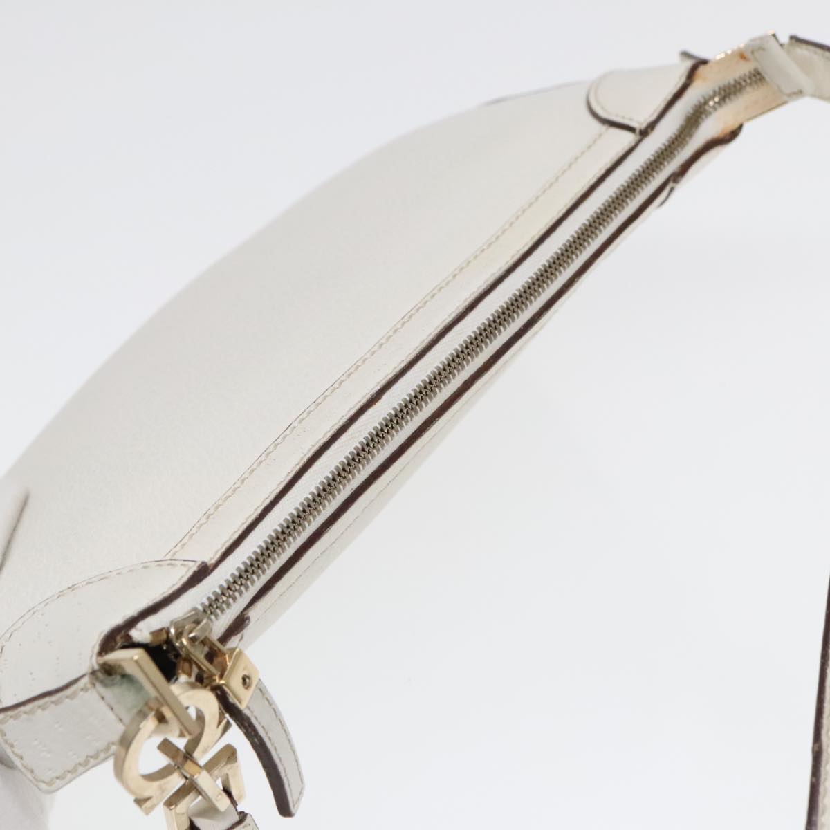 Salvatore Ferragamo, White, Leather, shoulder