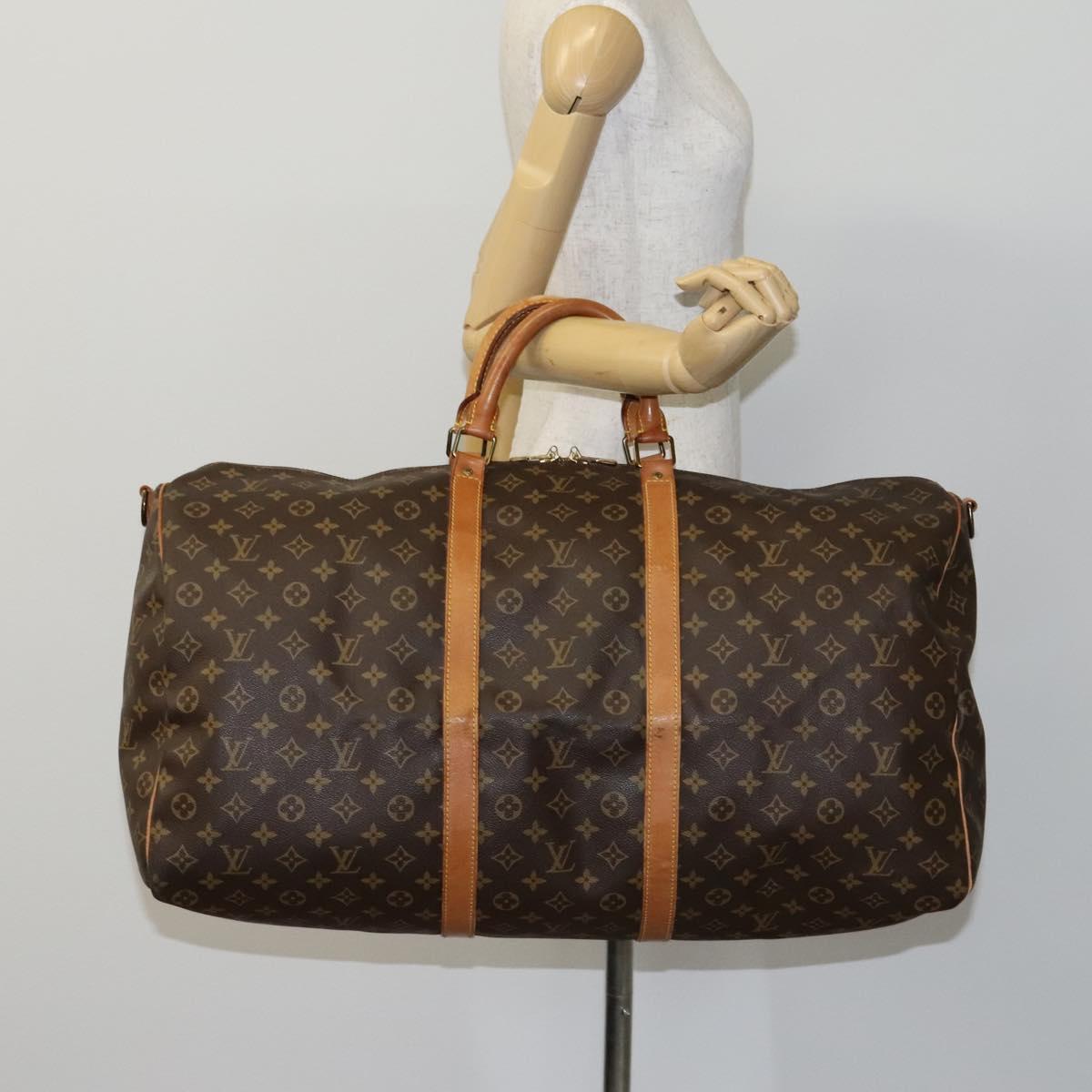 Louis Vuitton Keepall Bandoulière 60, Brown, Canvas, travel