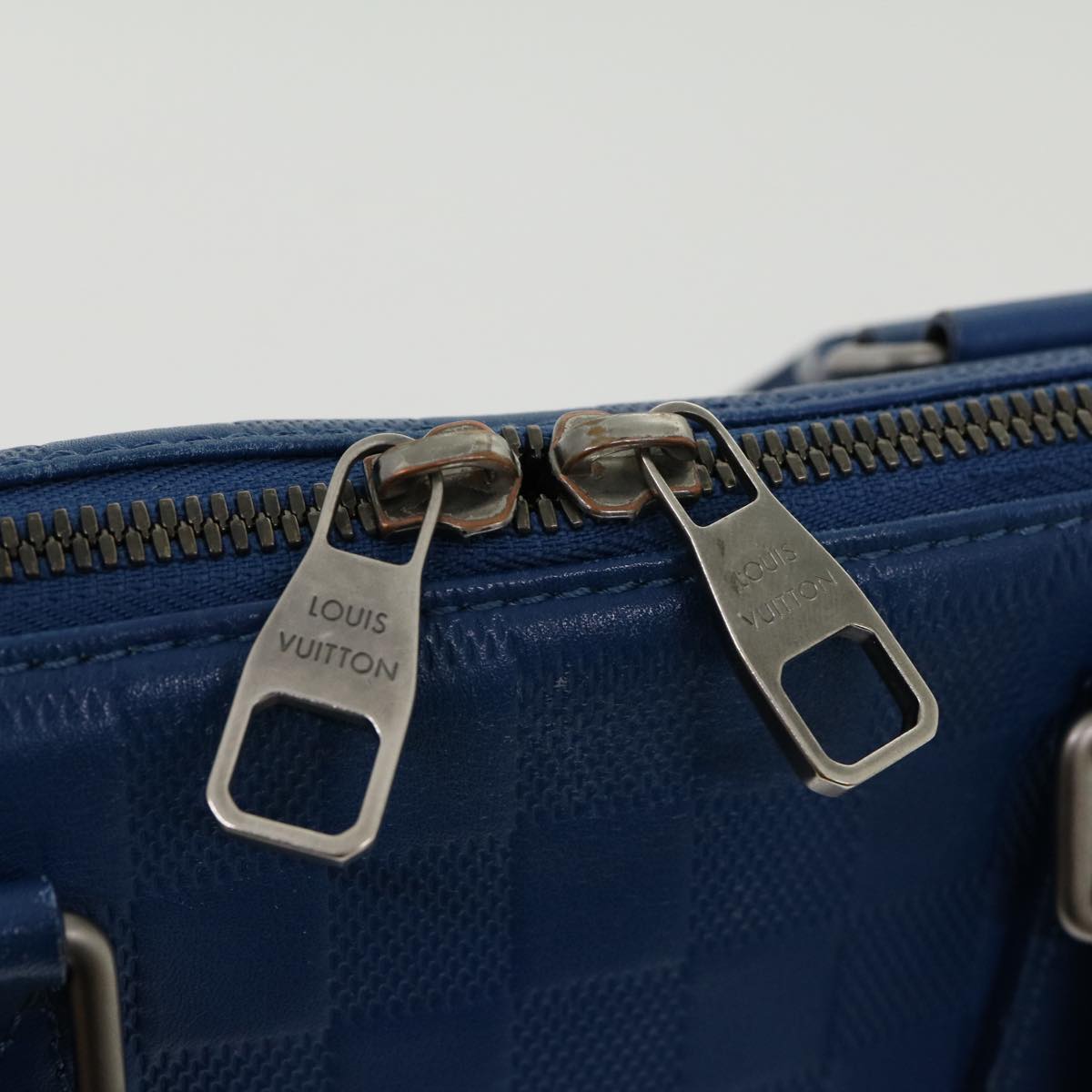 Louis Vuitton Porte documents Jour, Blue, Leather, handbag