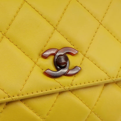 Chanel Cabas, Yellow, Leather, handbag