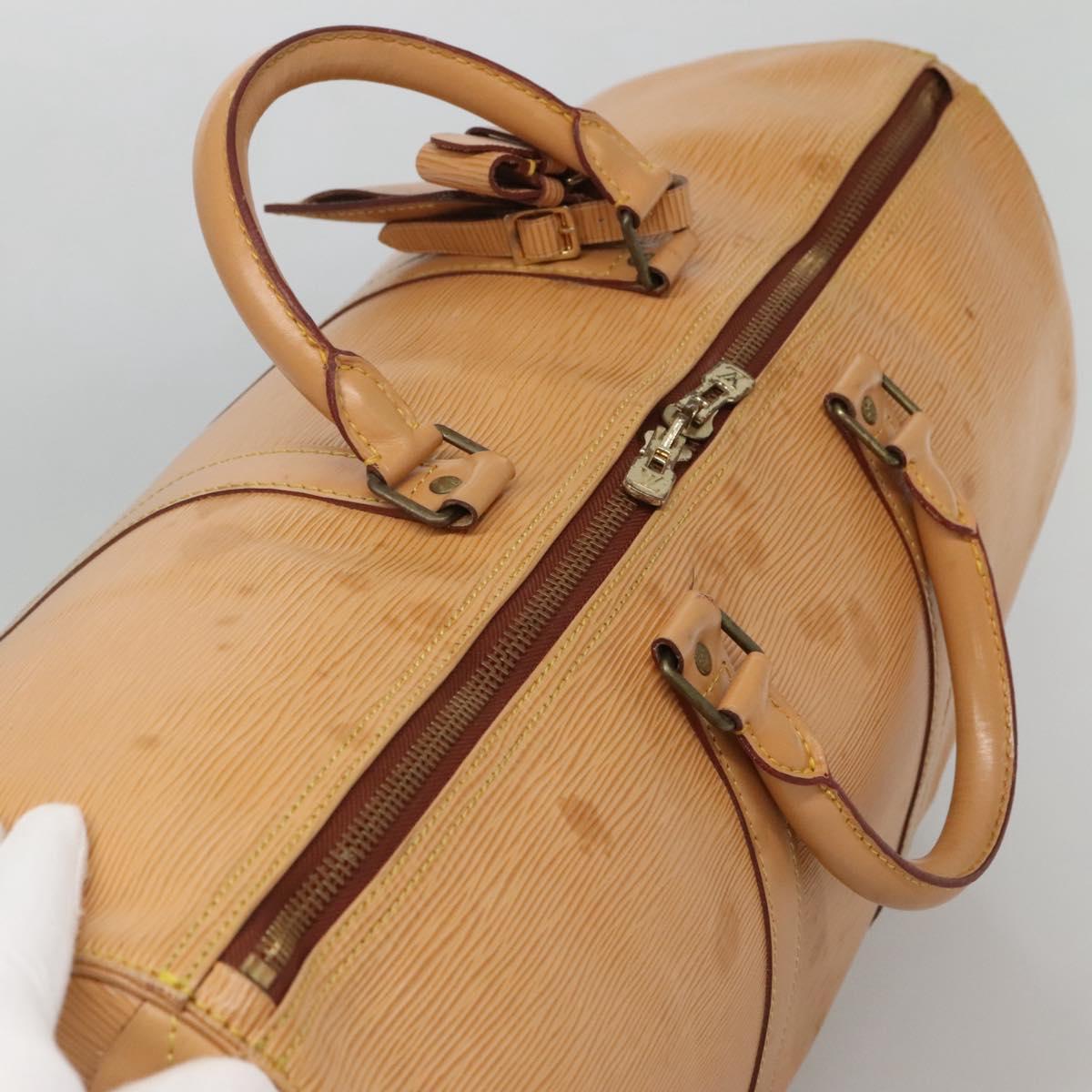 Louis Vuitton Keepall 50, Beige, Leather, travel