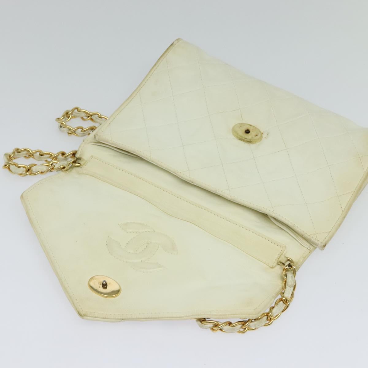 Chanel, White, Leather, shoulder