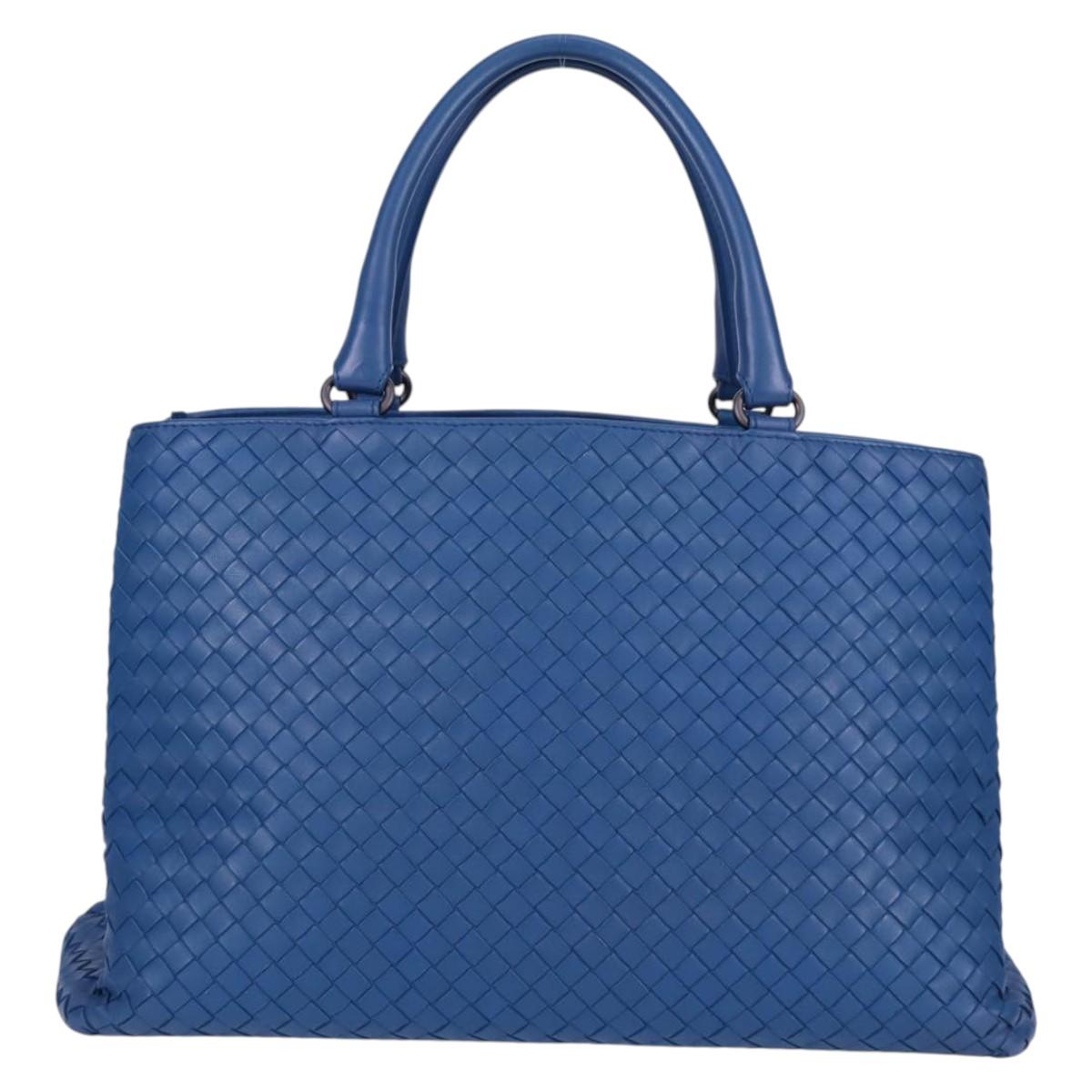 Bottega Veneta Intrecciato, Blue, Leather, handbag