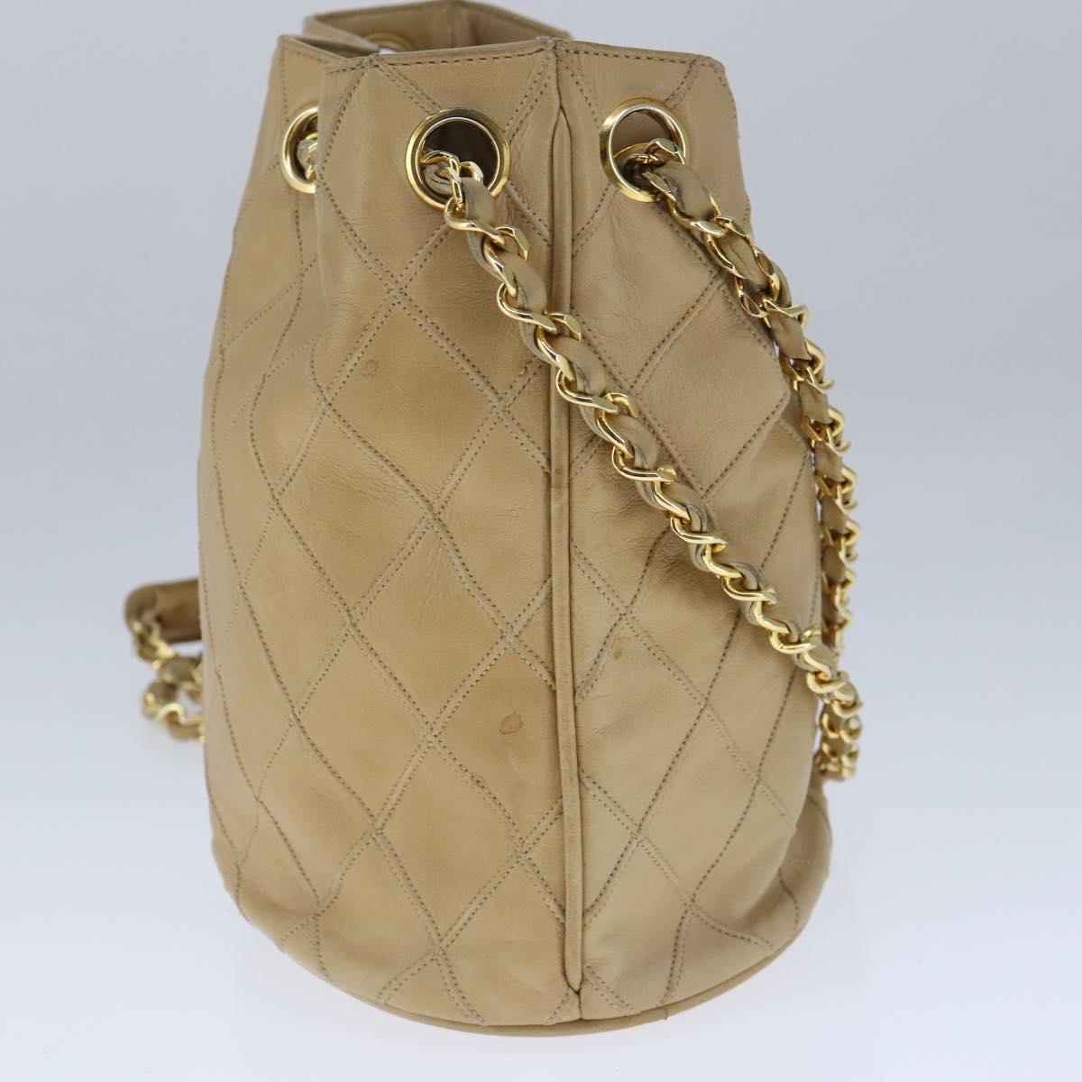 Chanel Cc, Beige, Calfskin, shoulder