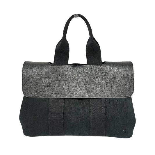 Hermès Valparaiso, Black, Canvas, handbag